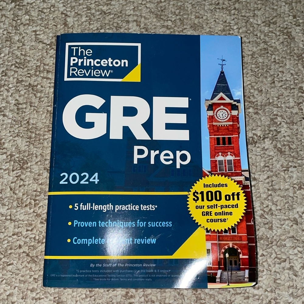 The Princeton Review GRE 2024 prep book